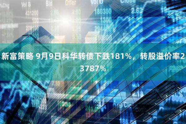 新富策略 9月9日科华转债下跌181%,转股溢价率23787%